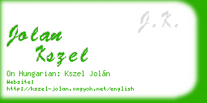 jolan kszel business card
